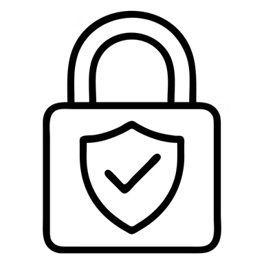 minimalist digital padlock with shield symbol, cool colors sticker