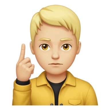 a yellow face with a side eye and a middle finger sticker