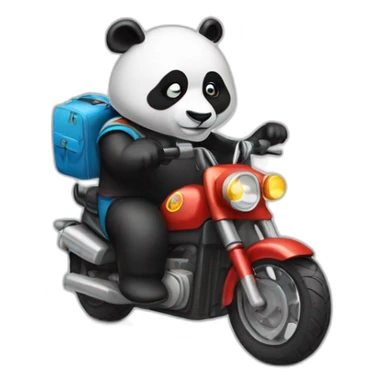 Un panda sur une moto sticker