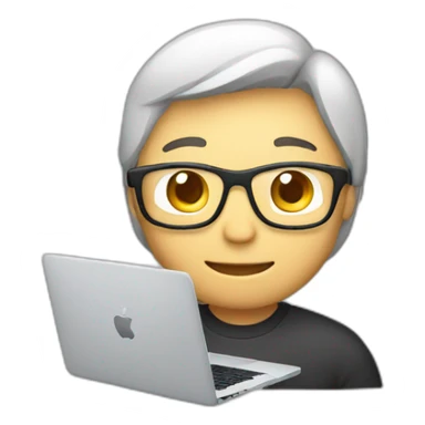 japanese software engineer with macbook sticker