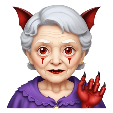 A granny with a bloody bat sticker
