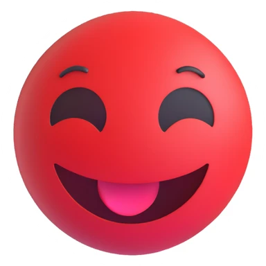 3D smiley emoji, round shape, red color, with text 'imádom', fan face sticker