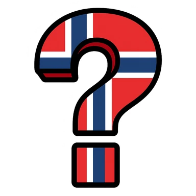 vibrant toon style question mark with Norwegian flag inside sticker