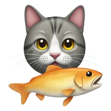 Cat with a fish sticker
