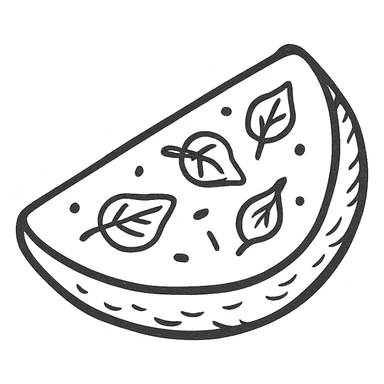 A hand drawn icon of a green spinach omelet sticker