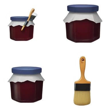 hexagonal jam jar dressed like an artist (hat and brush) sticker