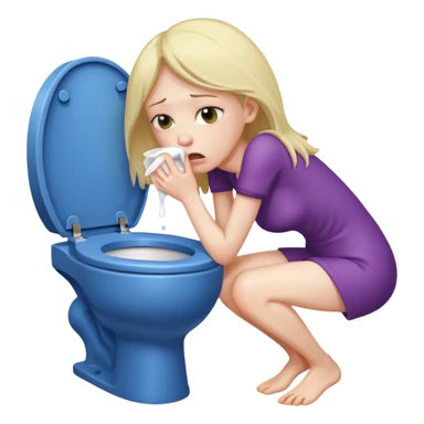 woman very skinny pewking inside toilet sticker