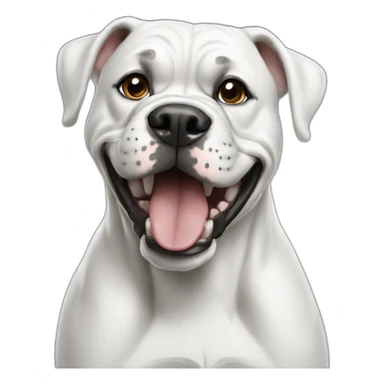 white boxer dog smiling sticker
