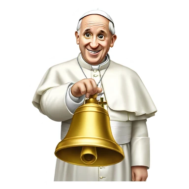 pope francis ringing bell sticker