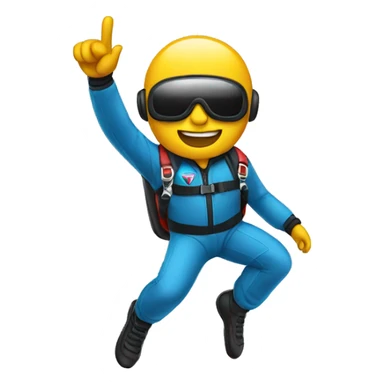 Skydiver giving victory sign sticker