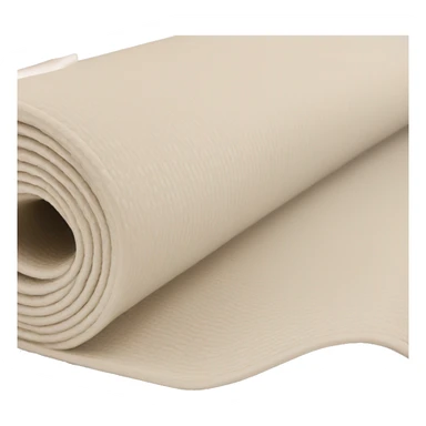 A cream coloured yoga mat that is folded up  sticker