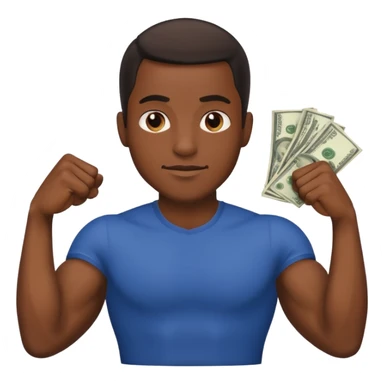 Black man flexing money sticker
