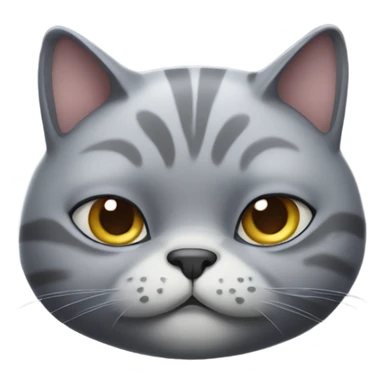 Fat gray cat sticker