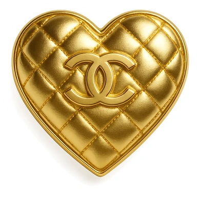 Chanel heart metallic gold quilted pattern Chanel-inspired chic and sophisticated sticker