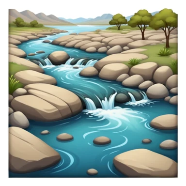 small flowing river with clear water sticker