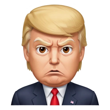 Donald Trump with one ear and looking angry sticker