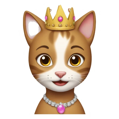 cat princess birthday sticker