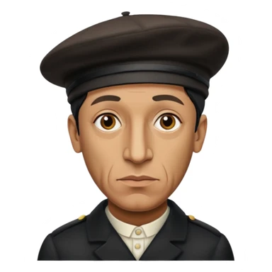 Pablo Picasso wear black berret hat sticker