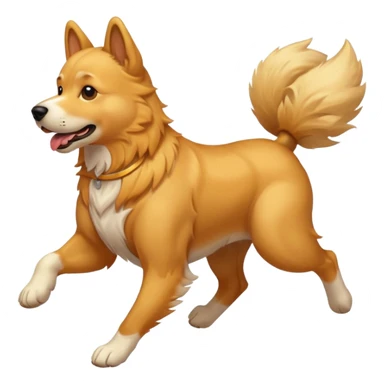 a dog running sticker