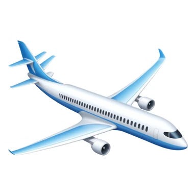 A sleek commercial airplane with long wings and shining white fuselage gliding smoothly through the sky. sticker