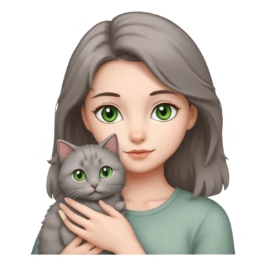 Wanita menggendong kucing sticker