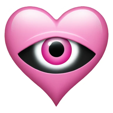 Turkish pink evil-eye circular symbol inside of a gold heart sticker