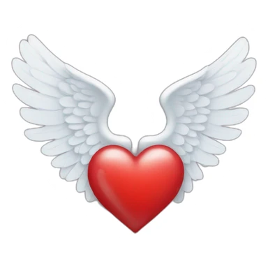 Red heart with angel wings sticker