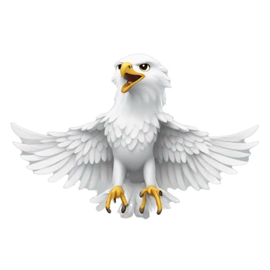 white eagle spread wings sticker