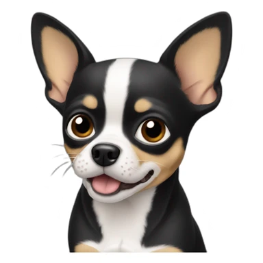 chihuahua NEGRO gritando sticker