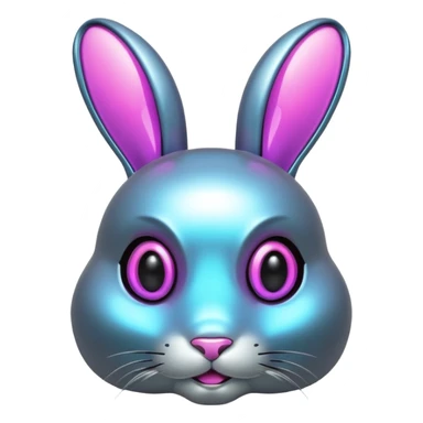 Futuristic shiny cyberpunk-bunny sticker