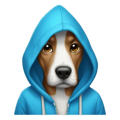 Dog wearing blue hoodie sticker