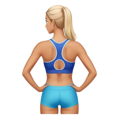  full upper body female back with sports bra sticker