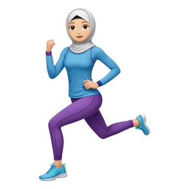 High resolution full body of a girl wearing a hijab and is a fitness trainer sticker