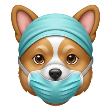 dog Wearing Medical Mask sticker