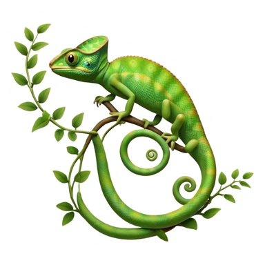 cinematic-chameleon-realistic-full-body-climbing-emoji,-slender-body-gripping-a-twisting-vine-with-prehensile-feet,-scaly-green-skin-shifting-shades-with-its-environment,-large-bulging-eyes-rotating-independently,-delicate-coiled-tail-curling-behind,-long-tongue-slightly-protruding-as-if-ready-to-strike,-simplified-yet-realistic-focused-features,-highly-detailed,-glowing-with-an-ethereal-forest-light sticker