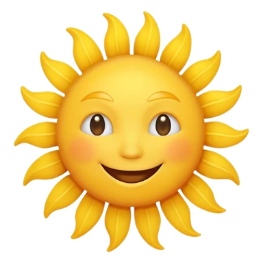 smiling sun emoji, simple and cheerful sticker
