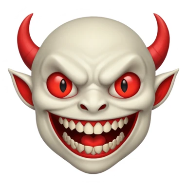 Big teeth smiling demon sticker