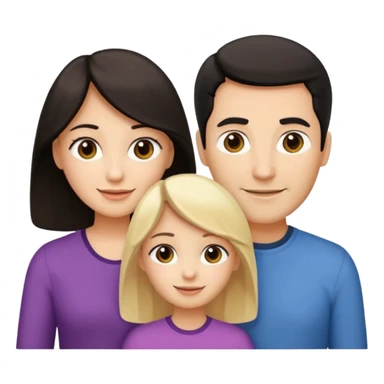 Familia : Hombre pelo oscuro, Mujer pelo oscuro, hija mayor pelo mono , hija menor pelo oscuro. sticker