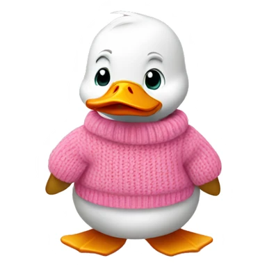 Cute duck with pink sweater sticker