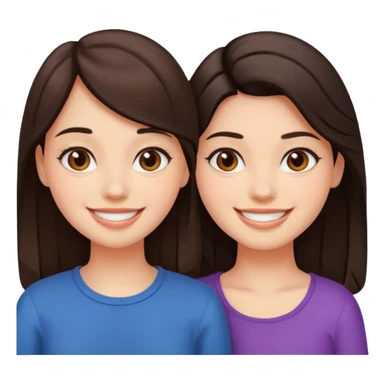 Best friend girls dark brown hair sticker