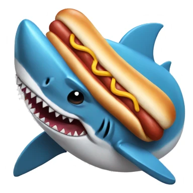 hotdog wearing a shark costume  sticker