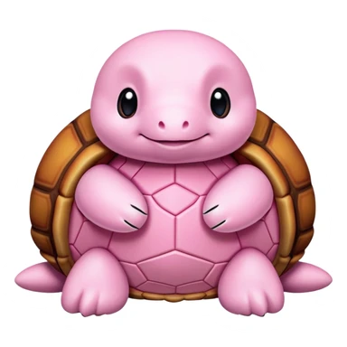 light pink plush turtle that looks exactly like a stuffed animal with visible stitching, perfectly round head, red shell, cute, adorable, soft fabric texture, huggable plush toy appearance sticker