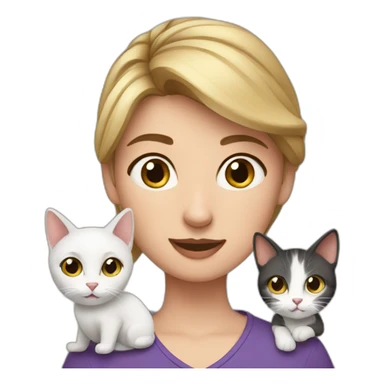 Anna with 2 cats sticker