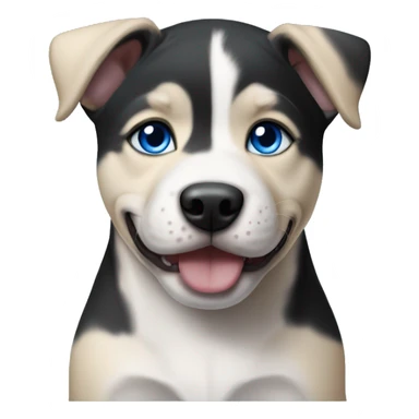 Blonde and black pitbull husky puppy with blue eyes  sticker