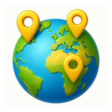 Сгенерируй мне планету на которой стоят геометки, они как будто из золота. В стиле детализированного емодзи, на белом фоне. sticker