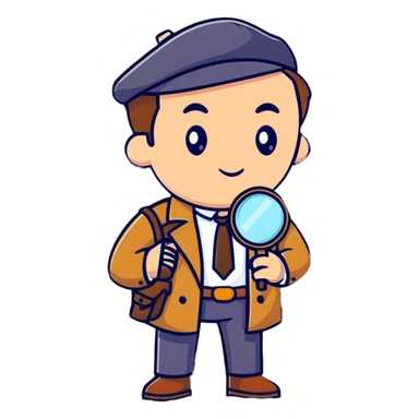 detective with magnifying glass sticker