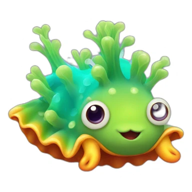 cute colorful sea slug sticker