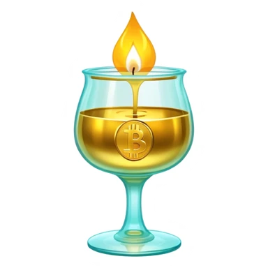 neon elixir in which money floats, crypto, trader candles, pouring over the edges of a transparent glass sticker