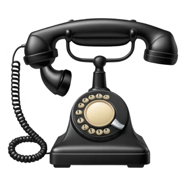 black telephone receiver sticker