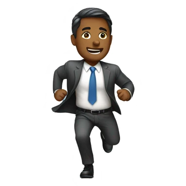 business executive running sticker